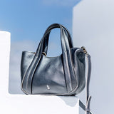 Borsa in pelle argentata