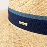 Beige Strohhut Fedora.