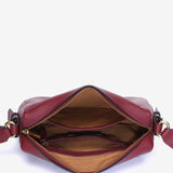 Bandolera en piel burdeos