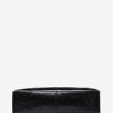 Bolso de hombro en piel metalizada negra