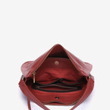 Bolso de hombro en piel terracota