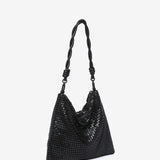 Bolso de hombro en malla metálica negra