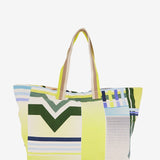 Borsa da spiaggia con stampa geometrica in verde