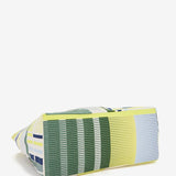 Borsa da spiaggia con stampa geometrica in verde