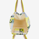 Borsa da spiaggia con stampa geometrica in verde