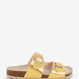 Sandalo basso da donna in oro