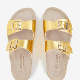 Sandalo basso da donna in oro