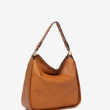 Bolso de hombro en materiales reciclados cognac