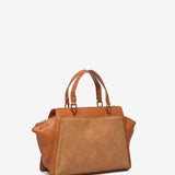 Bolso de mano en materiales reciclados cognac