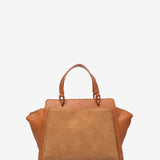 Bolso de mano en materiales reciclados cognac