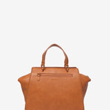 Bolso de mano en materiales reciclados cognac