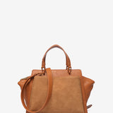 Bolso de mano en materiales reciclados cognac