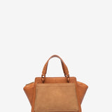 Kleiner Handtasche aus recycelten Materialien in Cognac.
