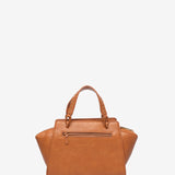 Kleiner Handtasche aus recycelten Materialien in Cognac.