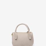 Bolso de mano pequeño en materiales reciclados beige