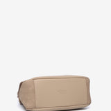 Bolso de mano pequeño en materiales reciclados beige