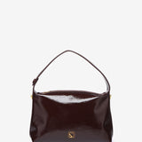 Bolso de hombro en charol burdeos