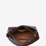 Bolso de hombro en charol burdeos