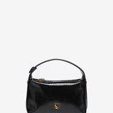 Bolso de hombro pequeño en charol negro
