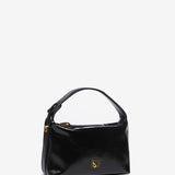 Bolso de hombro pequeño en charol negro