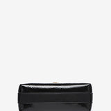 Bolso de hombro pequeño en charol negro