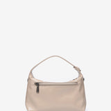 Small shoulder bag in beige patent leather