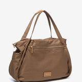 Bolso shopper en nylon camel