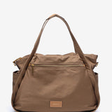 Bolso shopper en nylon camel