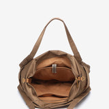 Bolso shopper en nylon camel