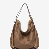 Bolso-mochila acolchado en materiales reciclados camel