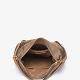 Bolso-mochila acolchado en materiales reciclados camel