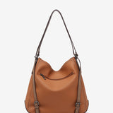 Bolso-mochila en materiales reciclados cognac