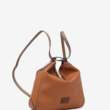 Bolso-mochila en materiales reciclados cognac