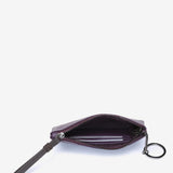 Portafoglio in pelle e camoscio viola