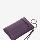 Portafoglio in pelle e camoscio viola