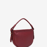 Bolso de hombro en piel burdeos