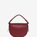 Bolso de hombro en piel burdeos