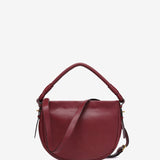 Bolso de hombro en piel burdeos