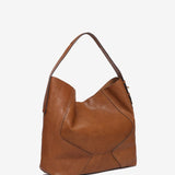 Bolso de hombro en piel cognac