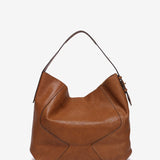 Bolso de hombro en piel cognac