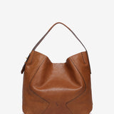 Bolso de hombro en piel cognac