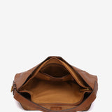 Bolso de hombro en piel cognac