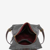 Mochila en piel gris