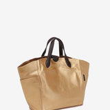 Bolso shopper en piel dorada