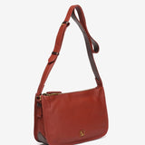 Bandolera en piel terracota