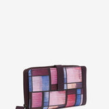 Cartera grande en piel con estampado geométrico multicolor