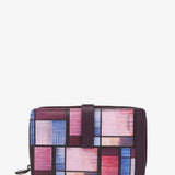 Cartera grande en piel con estampado geométrico multicolor