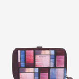 Cartera grande en piel con estampado geométrico multicolor
