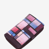 Cartera grande en piel con estampado geométrico multicolor