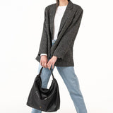 Bolso de hombro en piel negra